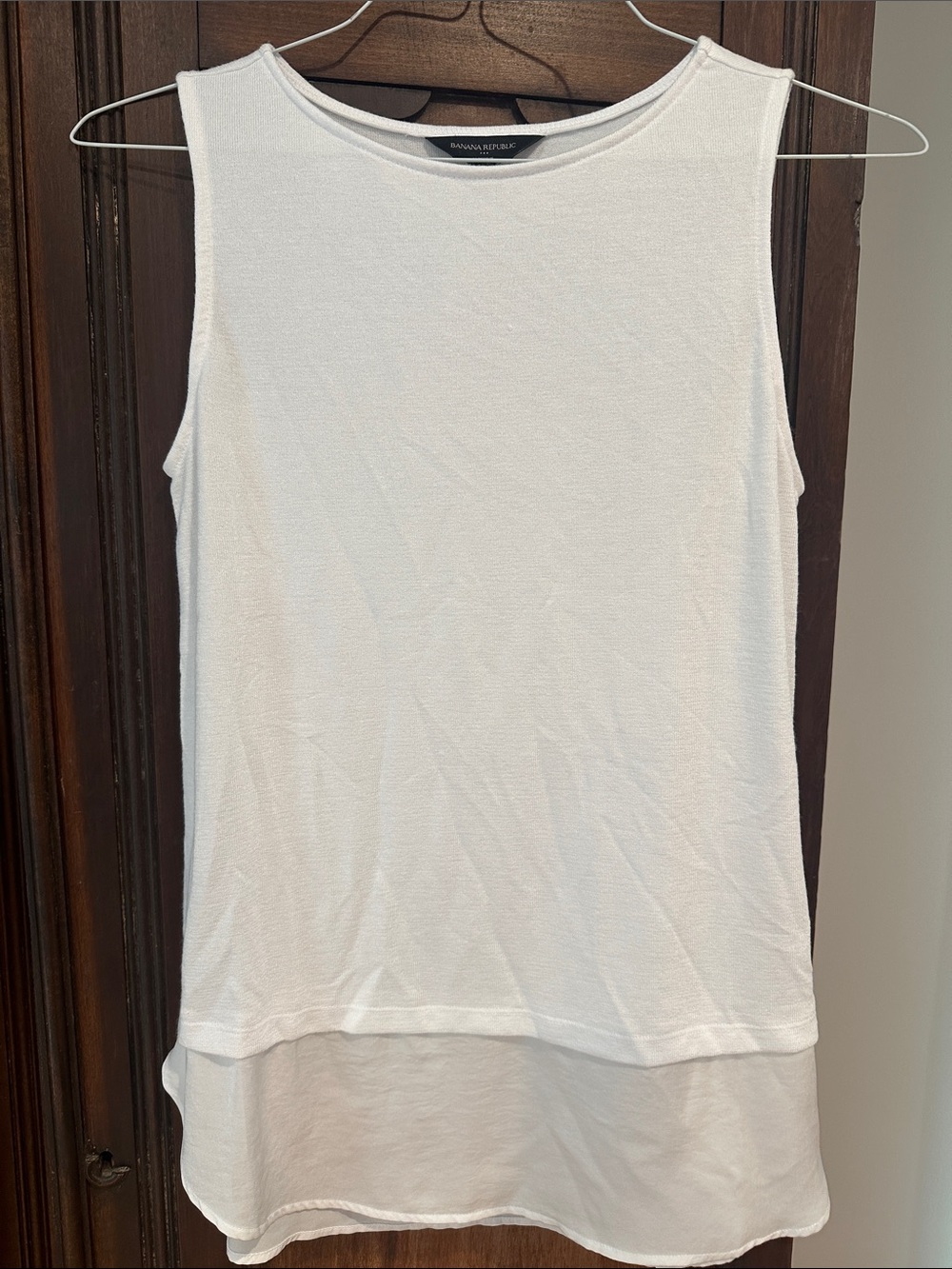 Banana Republic White Layered Sleeveless Tank